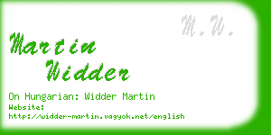 martin widder business card